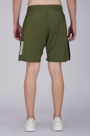 NS Panel Olive green men Sports Shorts