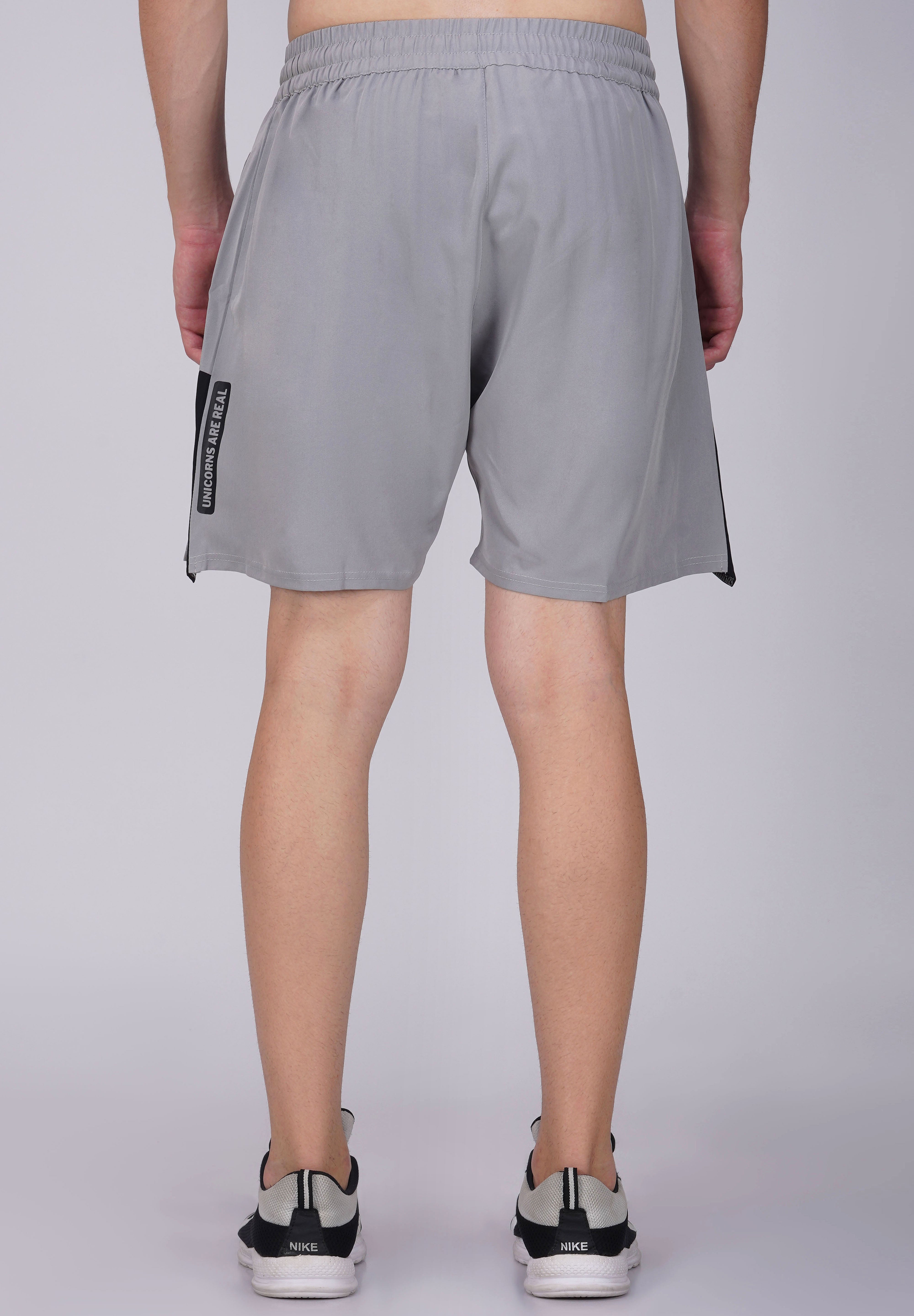 NS Panel Gray Mens Sports Shorts