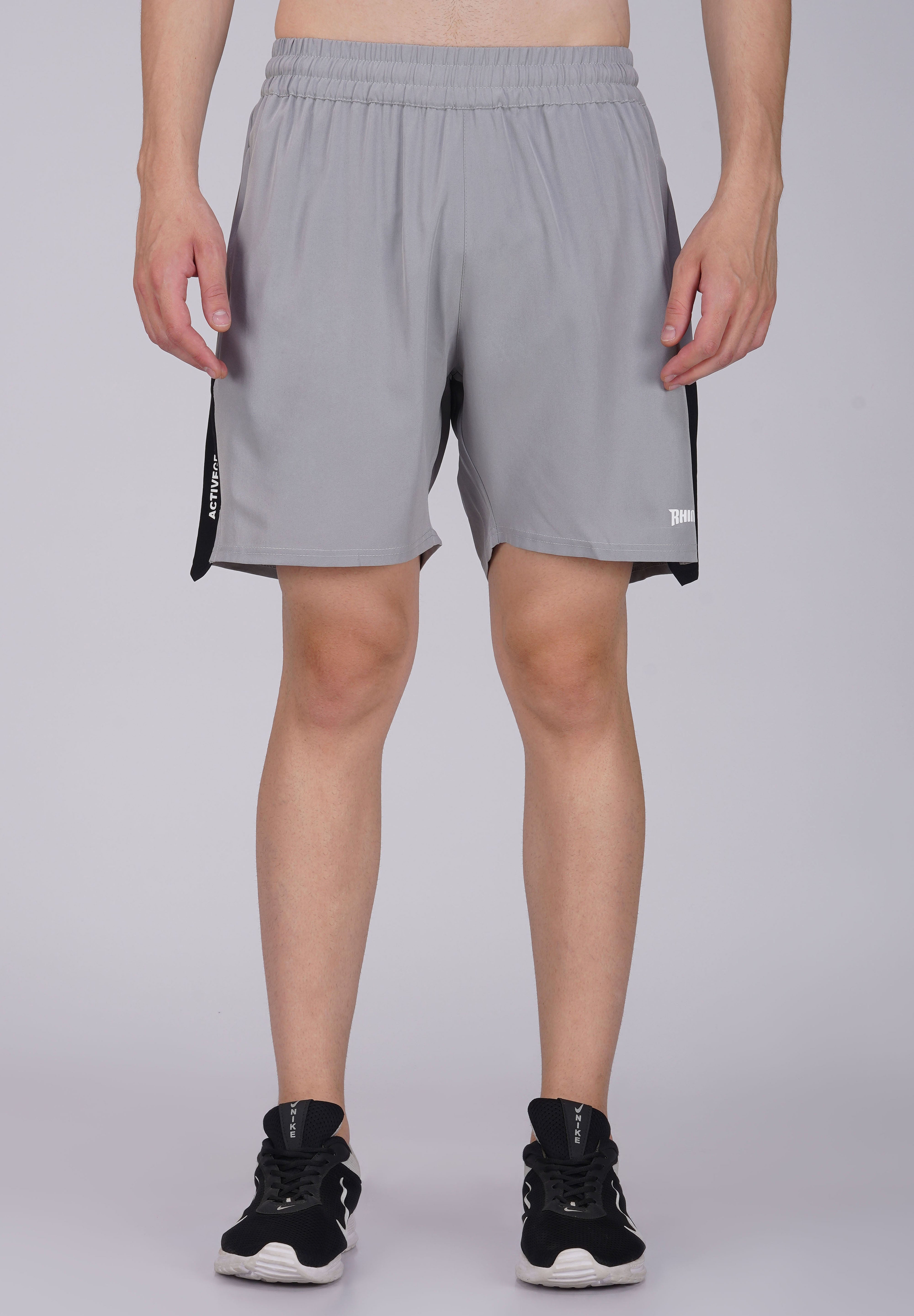 NS Panel Gray Mens Sports Shorts