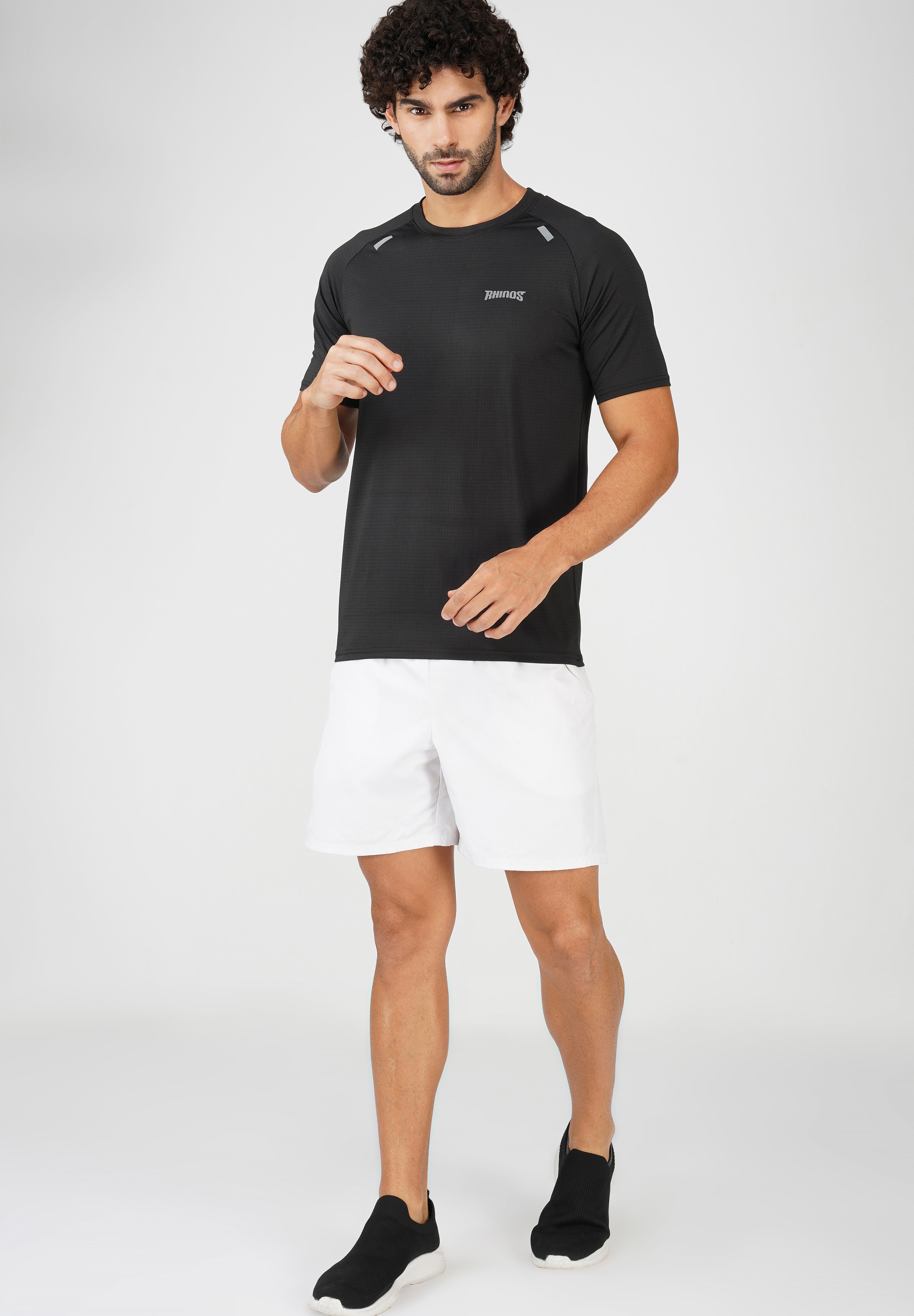 Panel Black Sports T shirt for Men