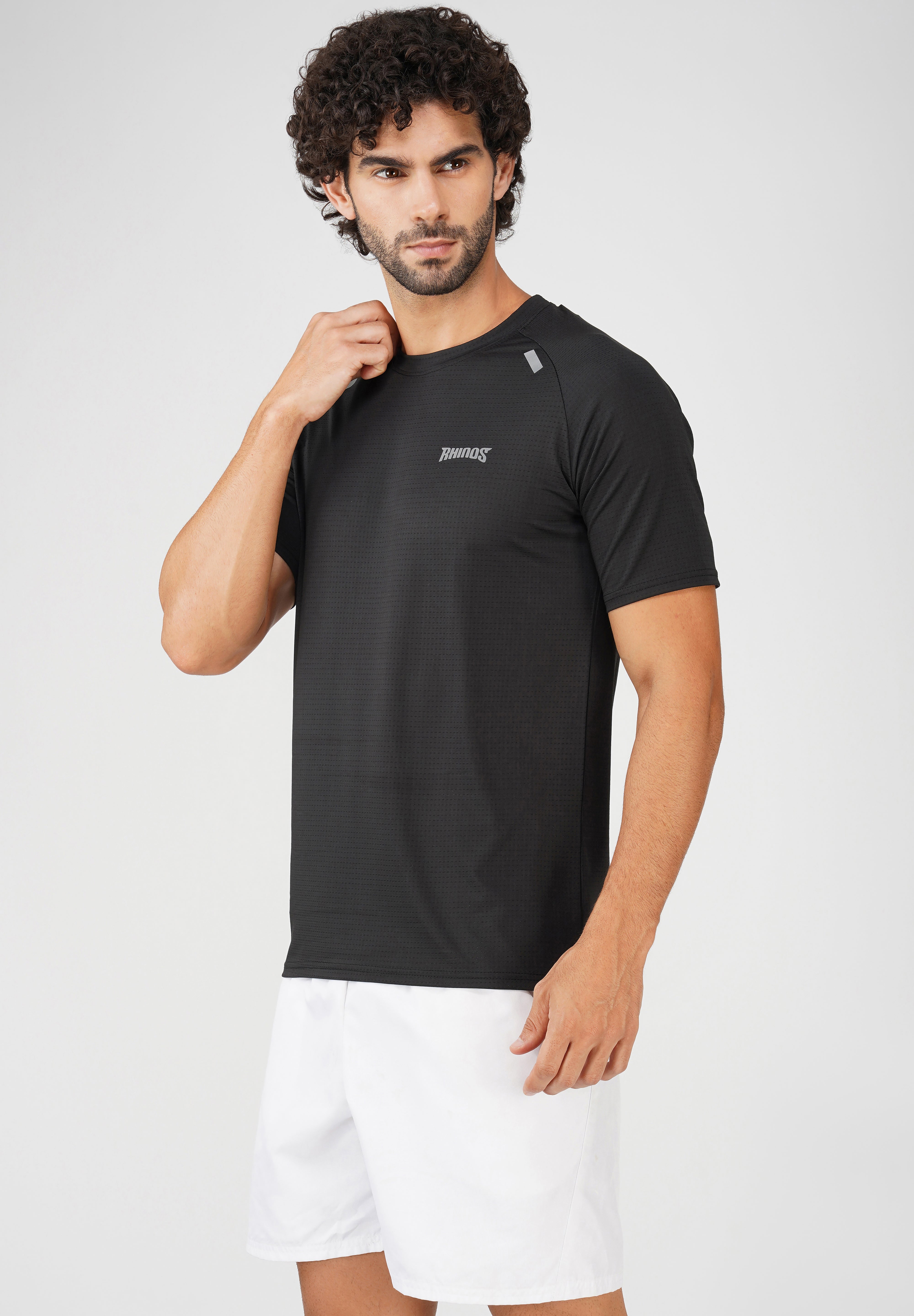 Panel Black Sports T shirt for Men