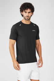 Panel Black Sports T shirt for Men