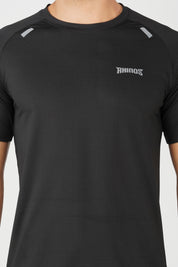 Panel Black Sports T shirt for Men