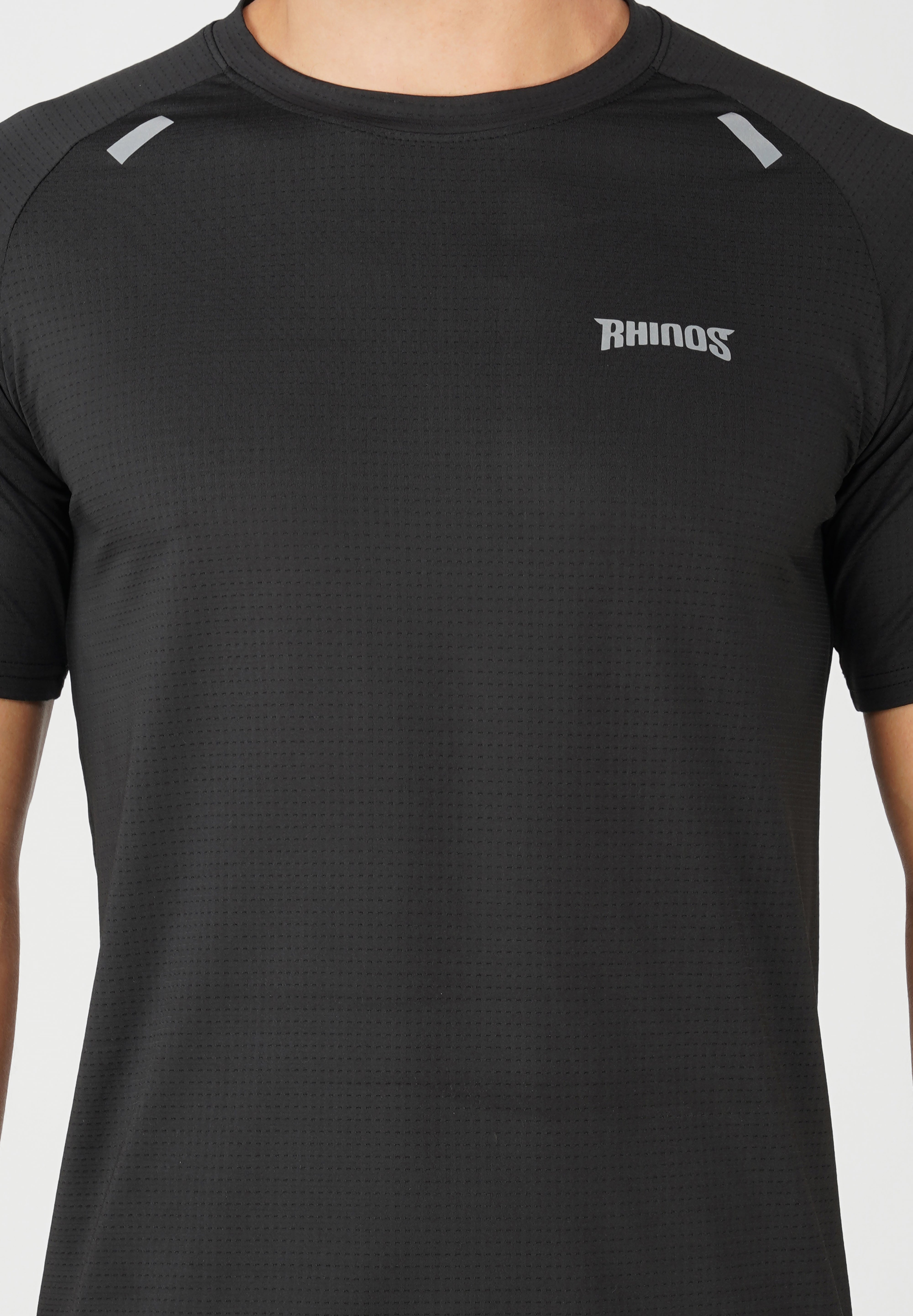 Panel Black Sports T shirt for Men