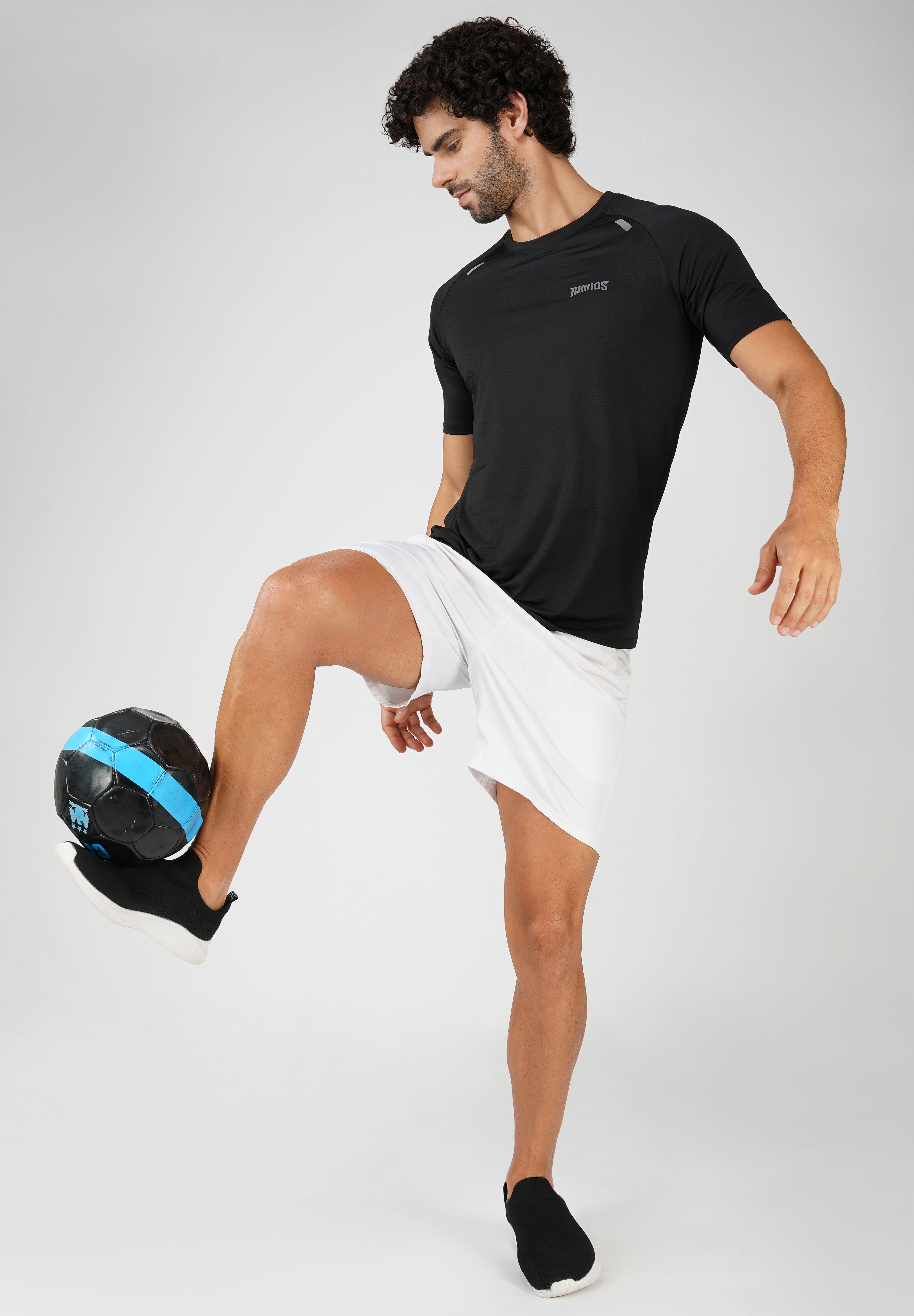 Panel Black Sports T shirt for Men