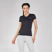 Jaquard Sports T-shirt for women - Black