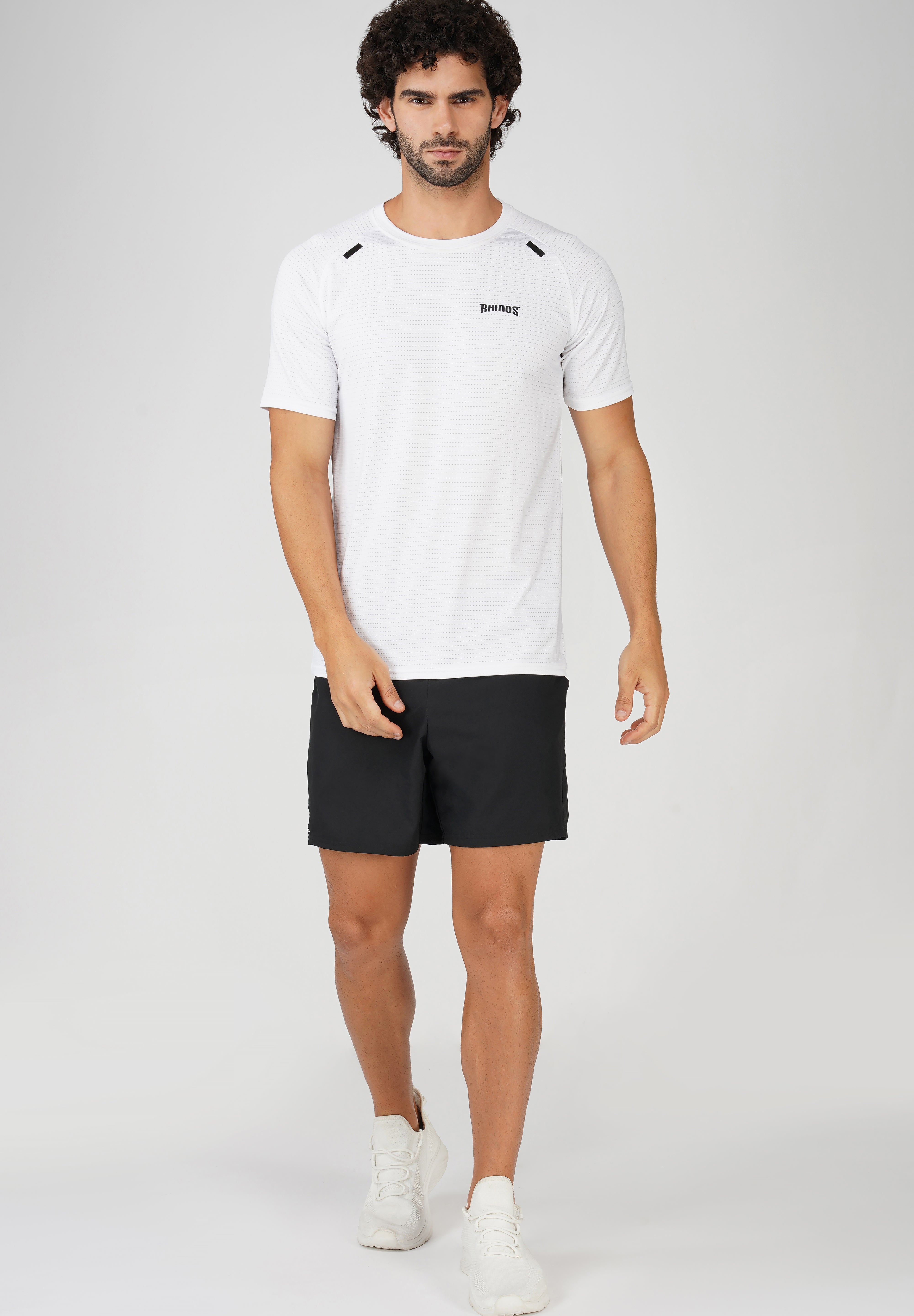 Panel White sports t shirt for men