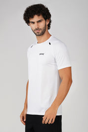 Panel White sports t shirt for men