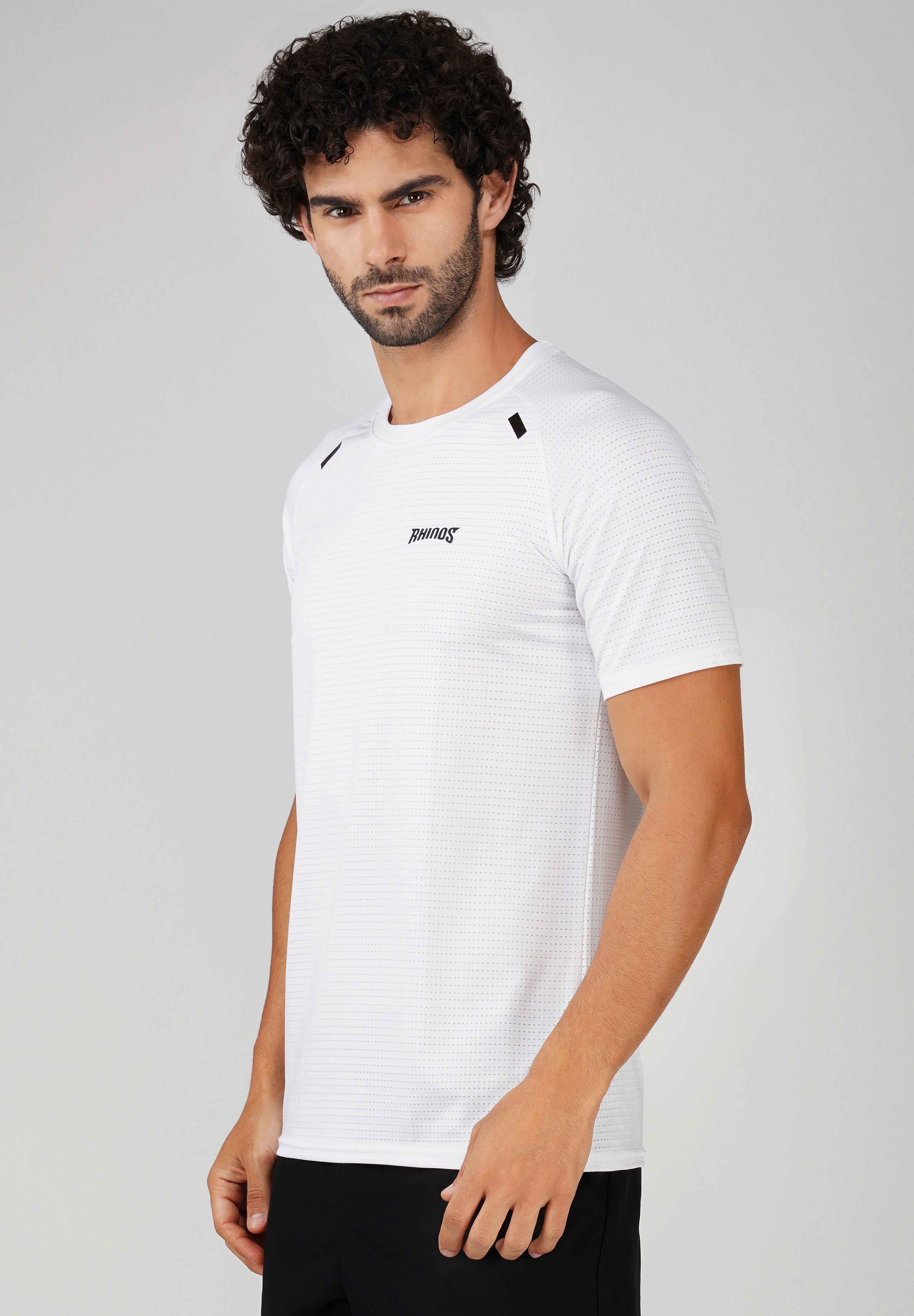 Panel White sports t shirt for men