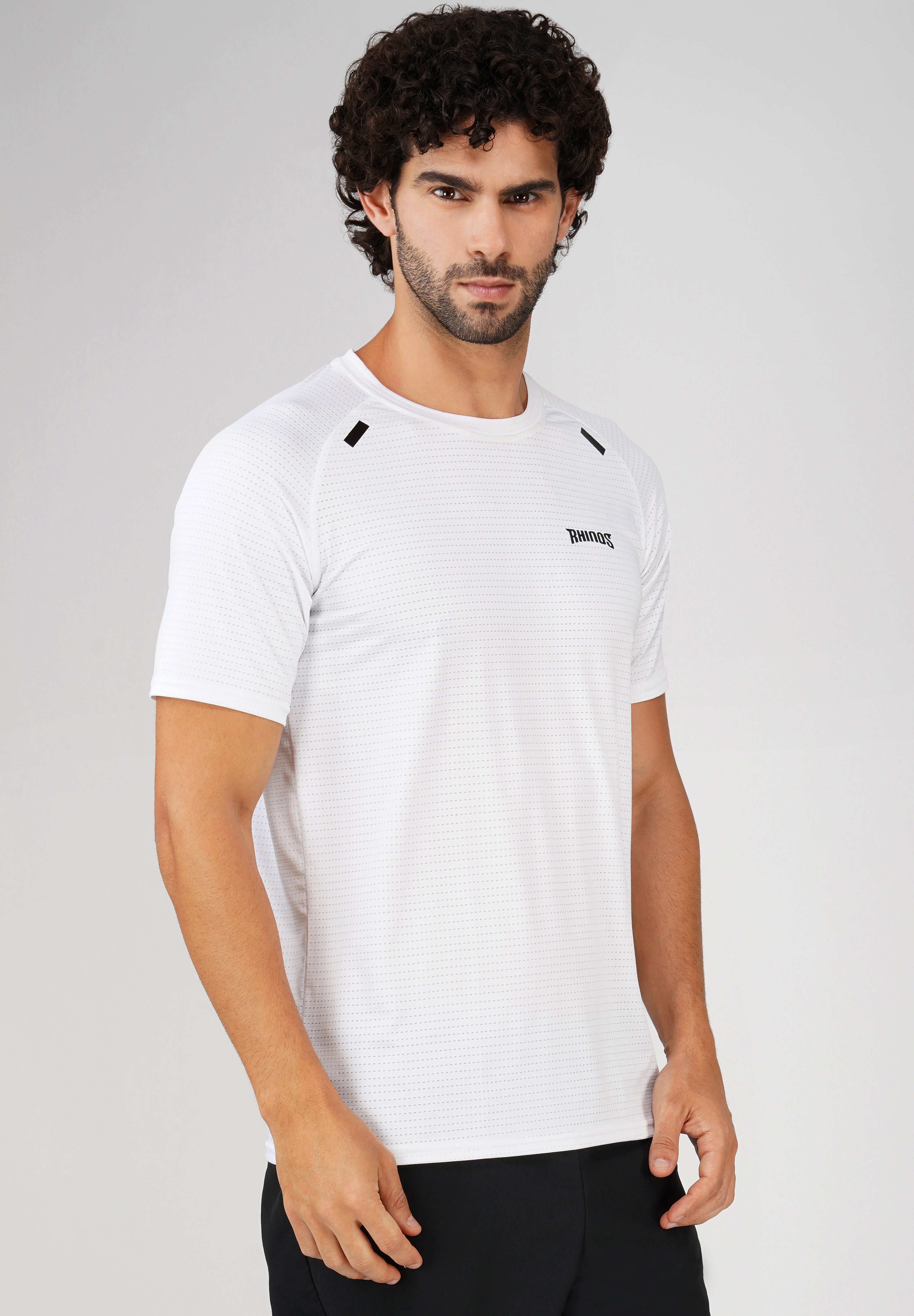 Panel White sports t shirt for men