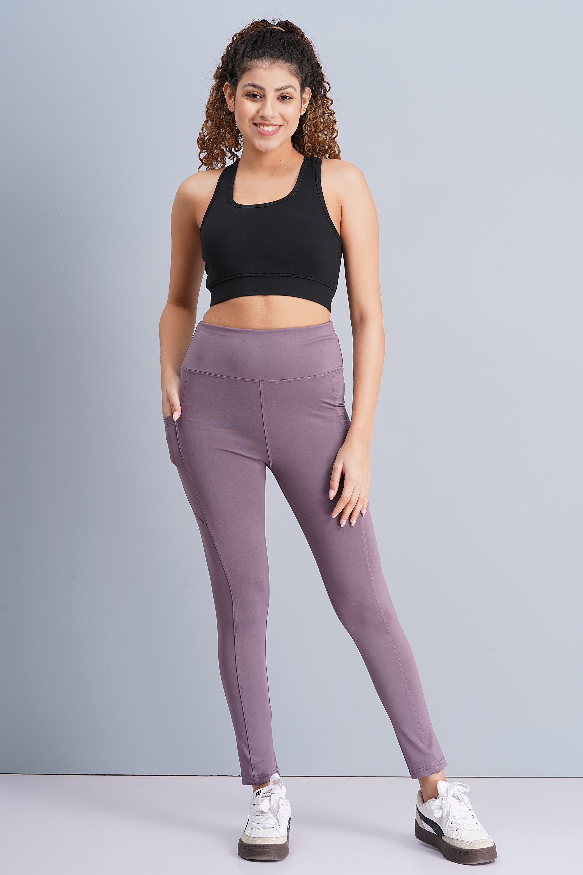 Rhinos All Day Ankle-Length D-Pocket Leggings: Lavender