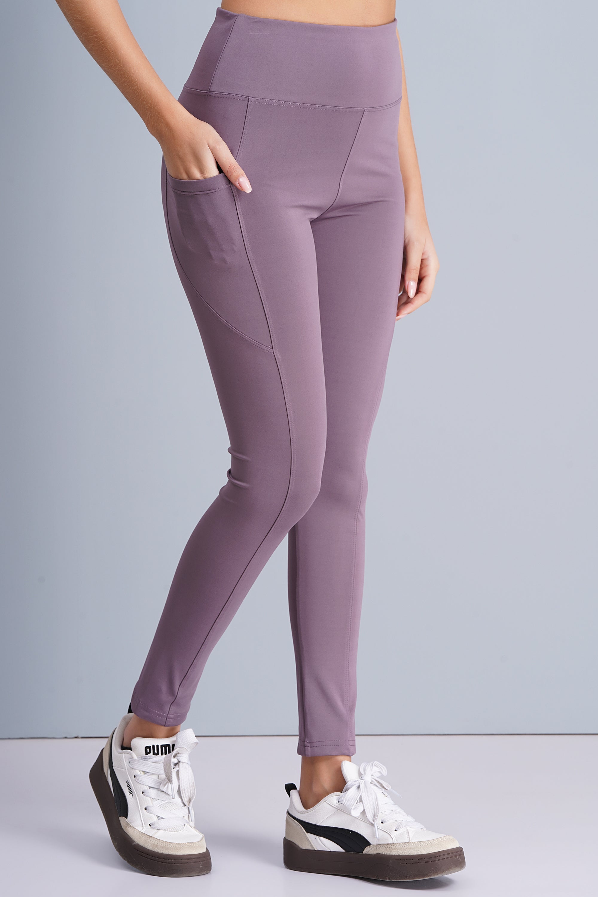 Rhinos All Day Ankle-Length D-Pocket Leggings: Lavender