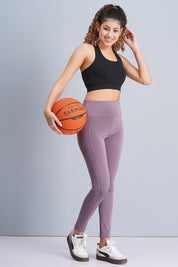 Rhinos All Day Ankle-Length D-Pocket Leggings: Lavender