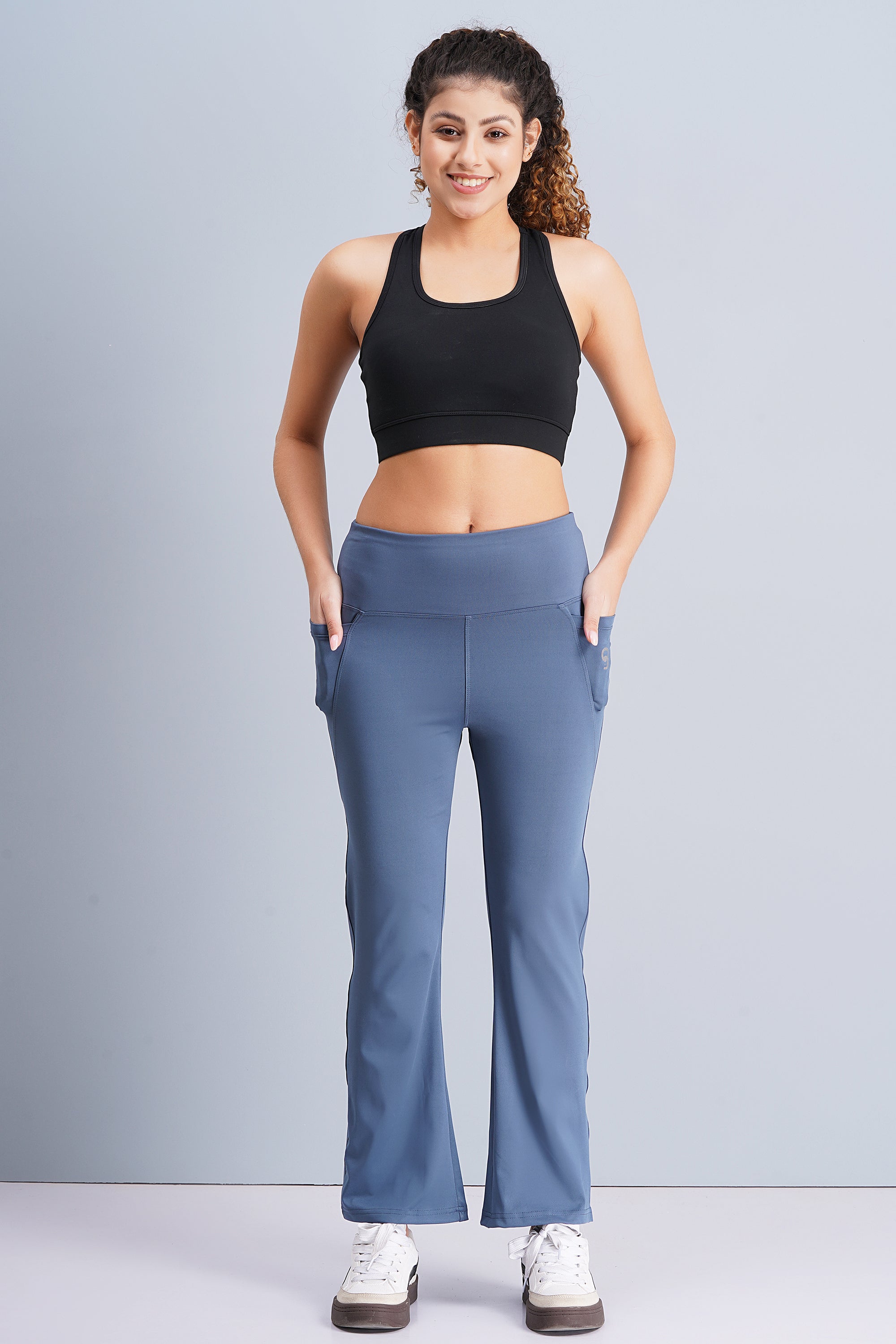 Rhinos TrendyTwirl Flare Pants: Still Blue