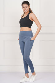 Rhinos All Day Ankle-Length D-Pocket Leggings: Still Blue
