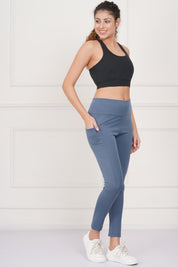 Rhinos All Day Ankle-Length D-Pocket Leggings: Still Blue