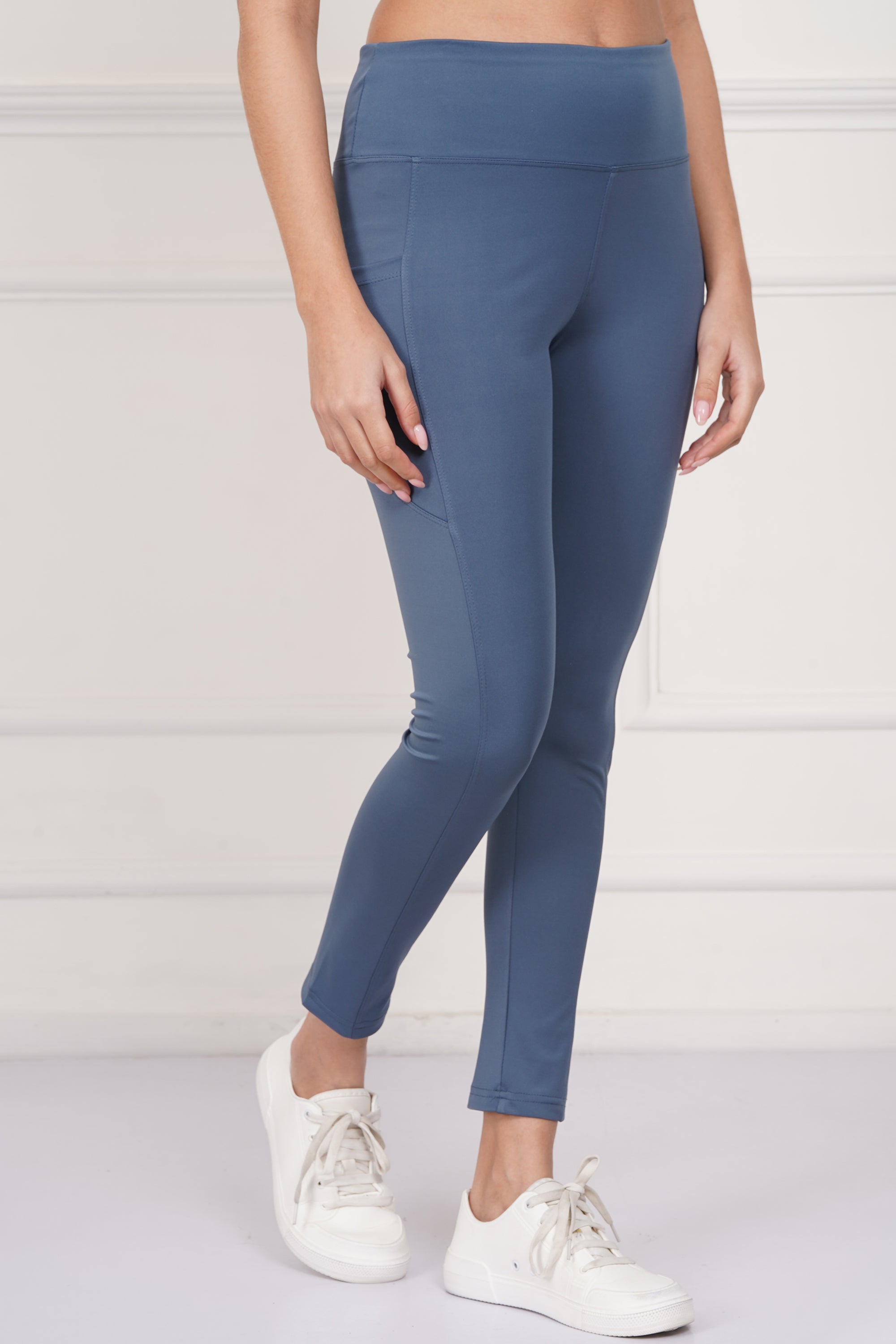 Rhinos All Day Ankle-Length D-Pocket Leggings: Still Blue