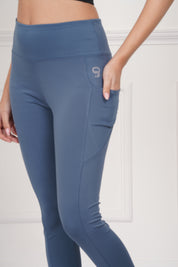 Rhinos All Day Ankle-Length D-Pocket Leggings: Still Blue