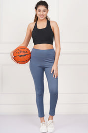 Rhinos All Day Ankle-Length D-Pocket Leggings: Still Blue