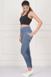 Rhinos All Day Ankle-Length D-Pocket Leggings: Still Blue
