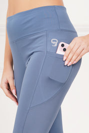 Rhinos All Day Ankle-Length D-Pocket Leggings: Still Blue