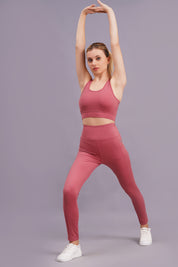 Women Peach Solid Sports Tracksuit