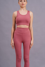 Rhinos All Day Ankle-Length D-Pocket Leggings: Peach