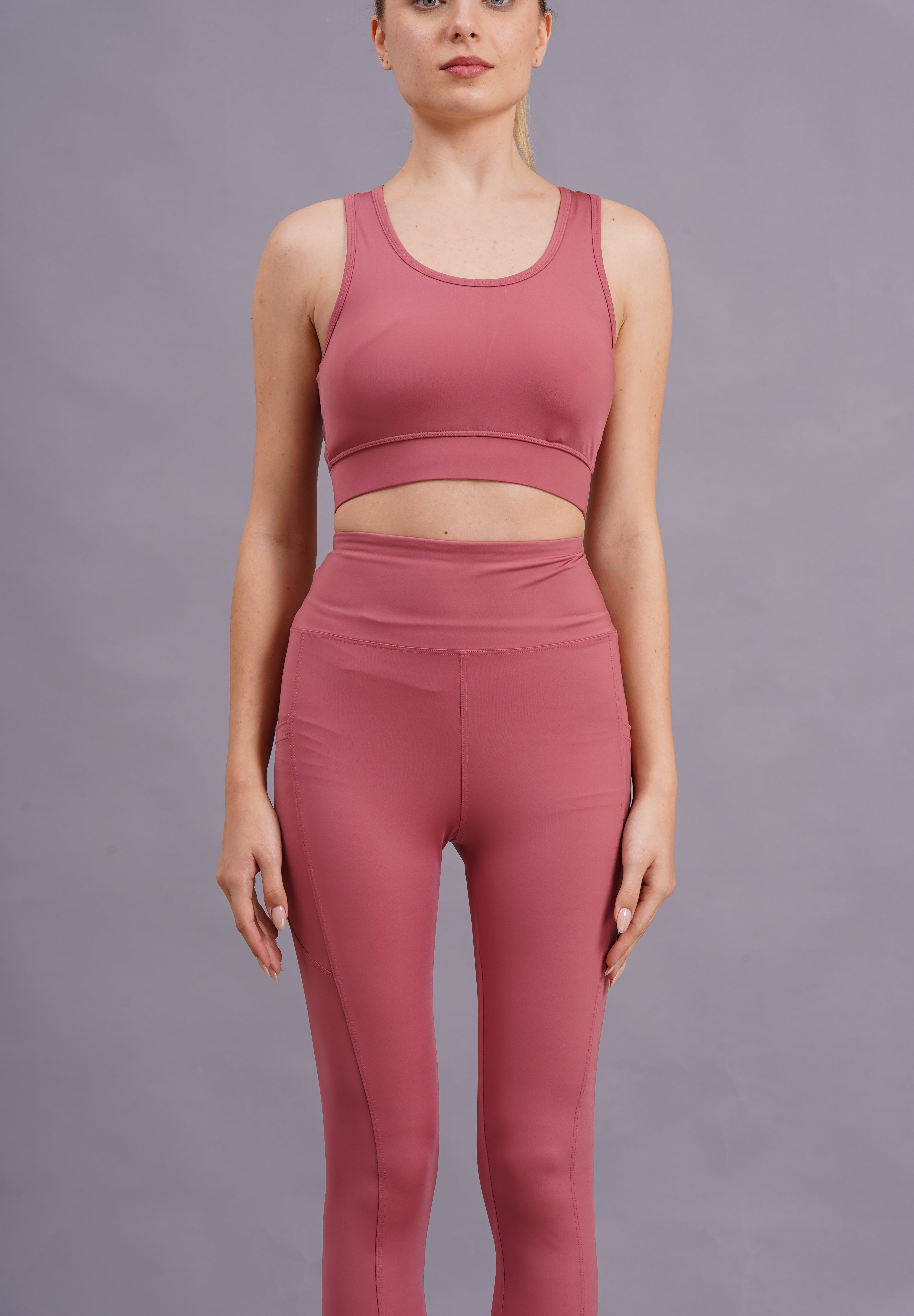 Women Peach Solid Sports Tracksuit