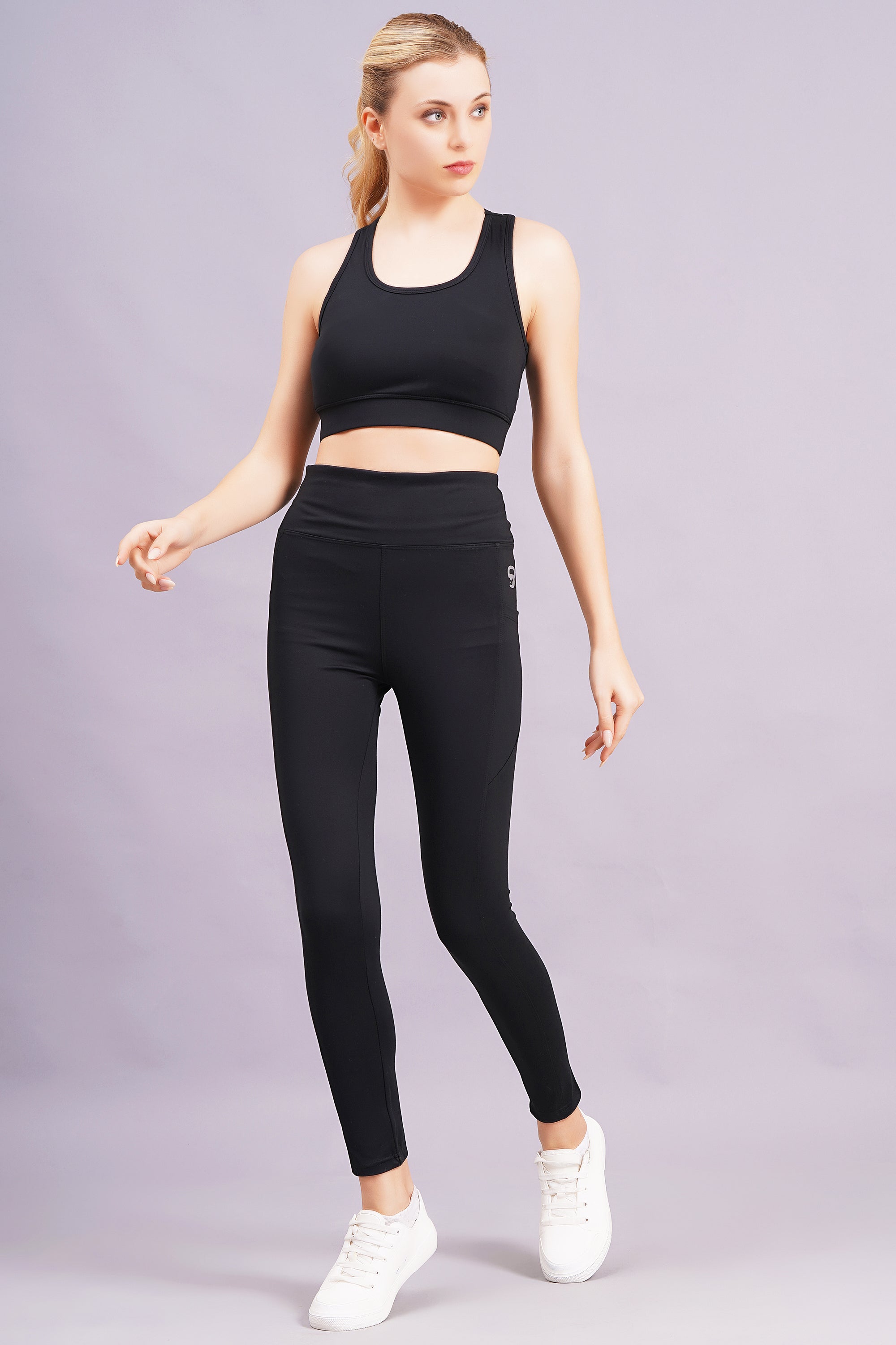 Sports Bra & Leggings Co-Ord Set-Black