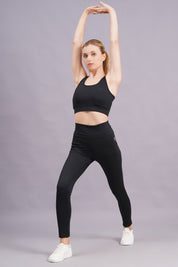 Sports Bra & Leggings Co-Ord Set-Black