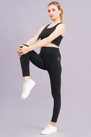 Sports Bra & Leggings Co-Ord Set-Black