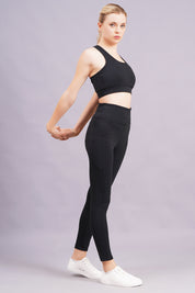 Sports Bra & Leggings Co-Ord Set-Black