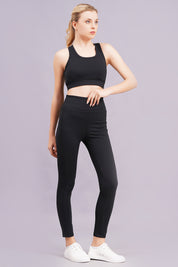 Sports Bra & Leggings Co-Ord Set-Black