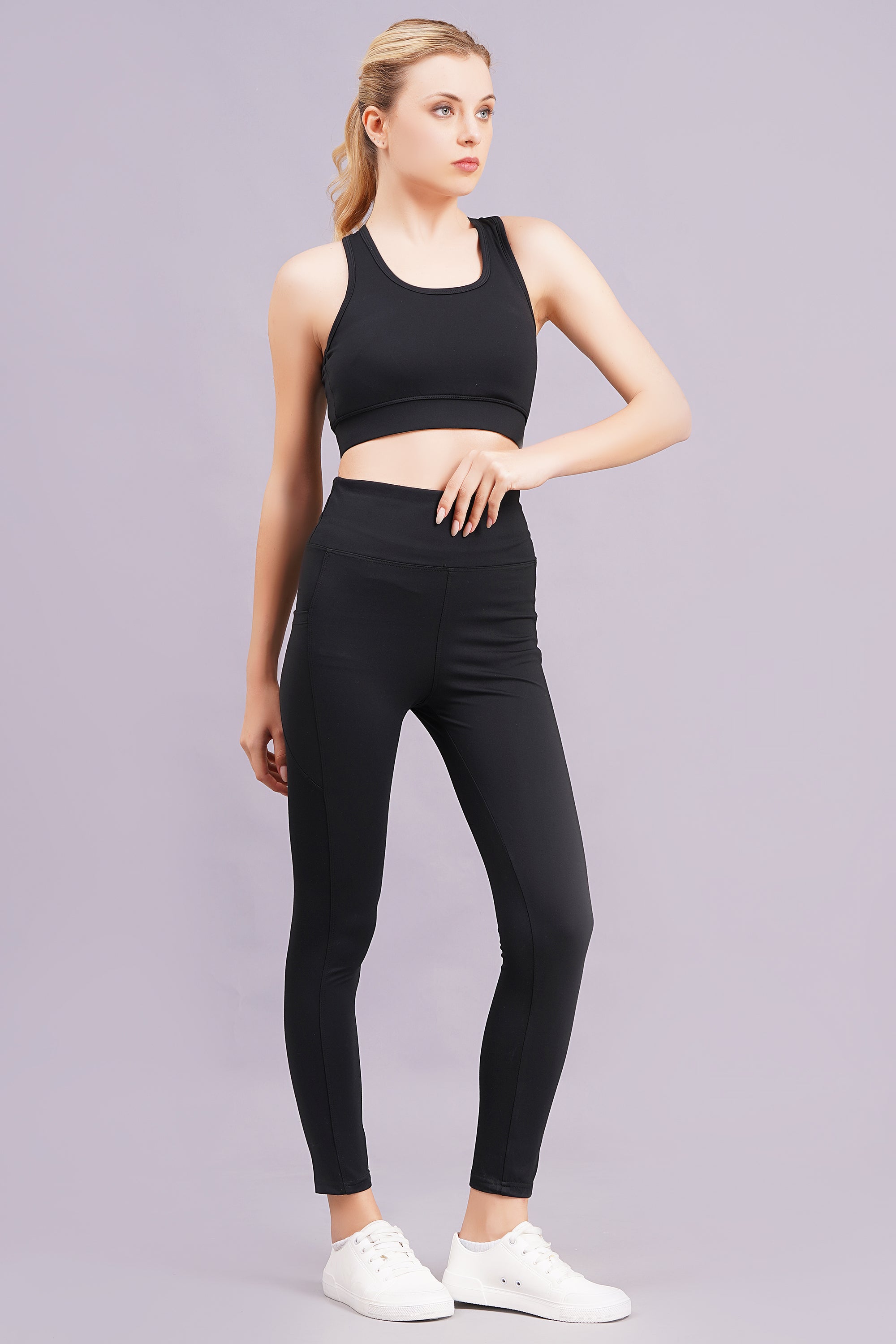 Sports Bra & Leggings Co-Ord Set-Black