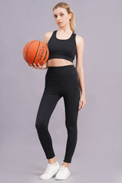 Sports Bra & Leggings Co-Ord Set-Black