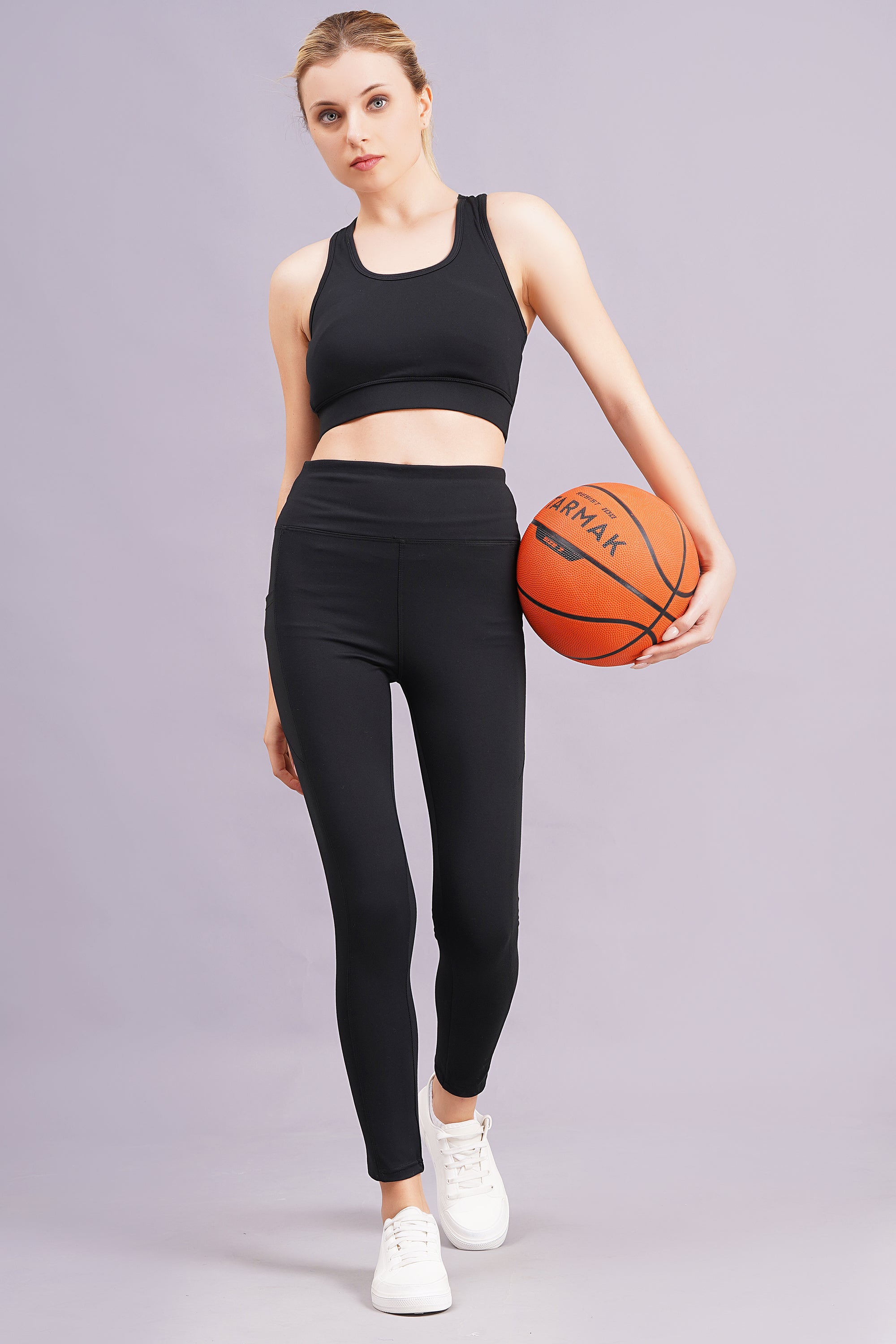 Sports Bra & Leggings Co-Ord Set-Black