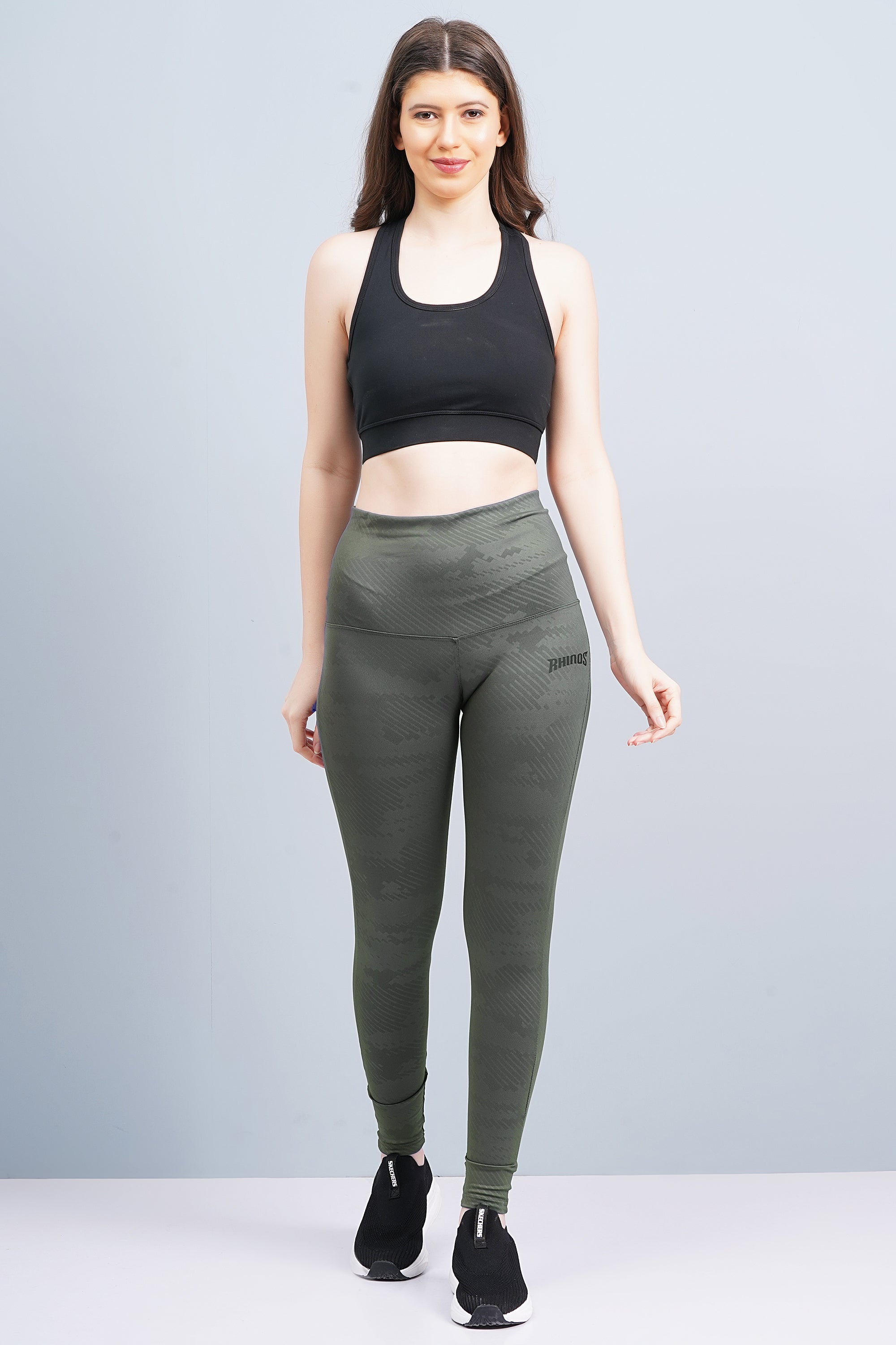 Rhinos Slim Fit CAMO LEGGINGS: Green