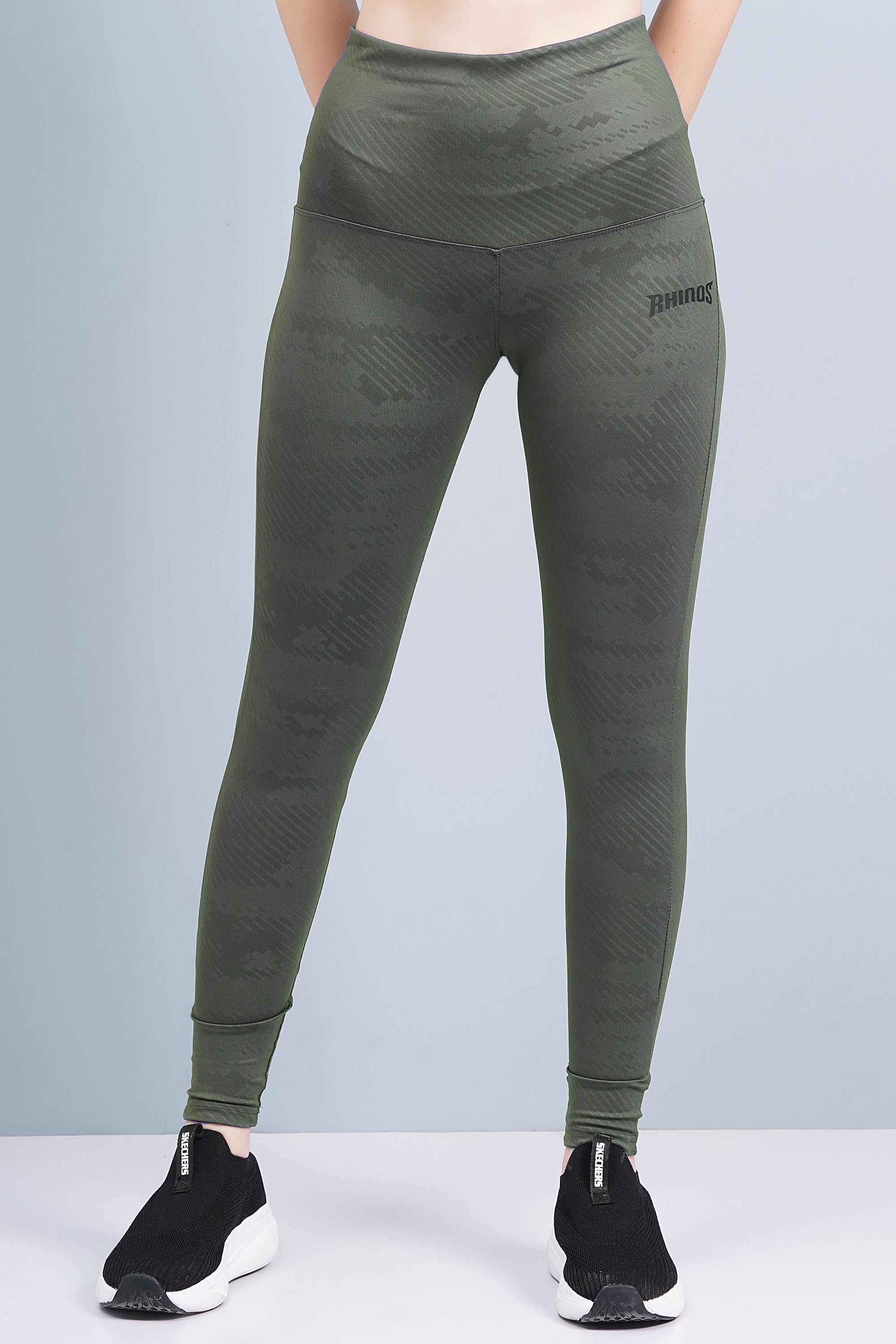 Rhinos Slim Fit CAMO LEGGINGS: Green
