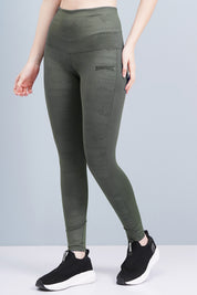 Rhinos Slim Fit CAMO LEGGINGS: Green