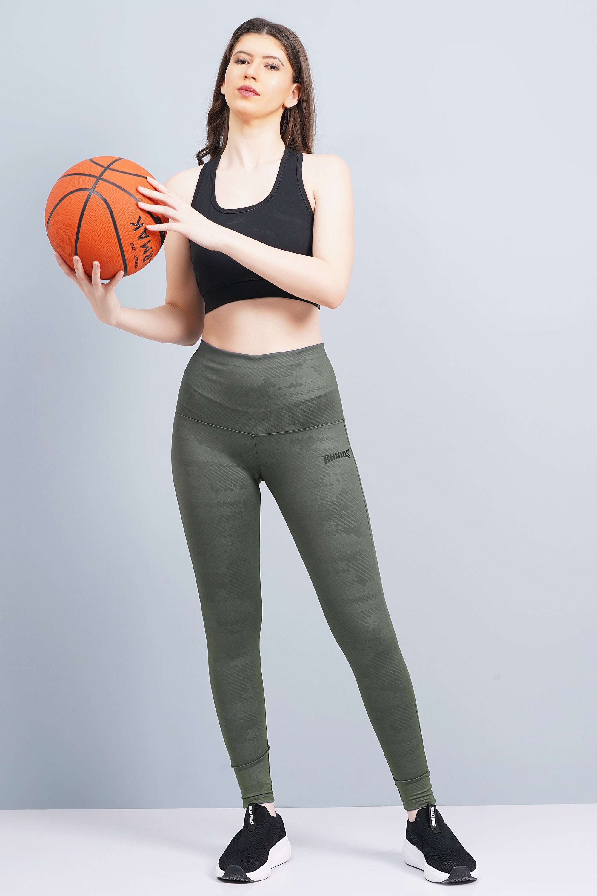Rhinos Slim Fit CAMO LEGGINGS: Green