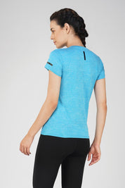 Jaquard Sports T-shirt for women- Blue