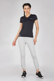 Jaquard Sports T-shirt for women - Black